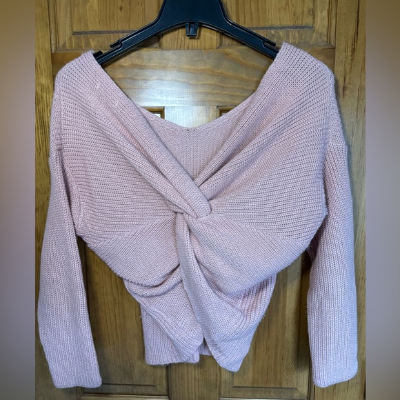 Light Pink Sweater with Twist Back - Picture 2 of 7